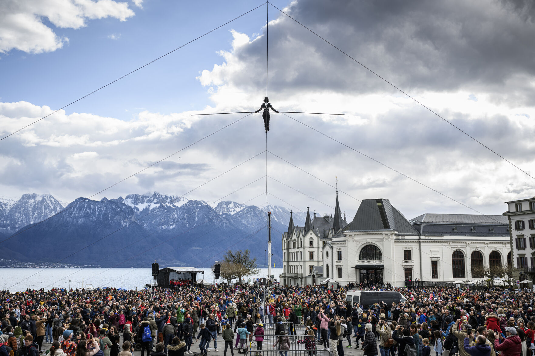 APTOPIX Switzerland Tightrope